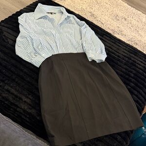 Striped Blue and Black Pencil Dress